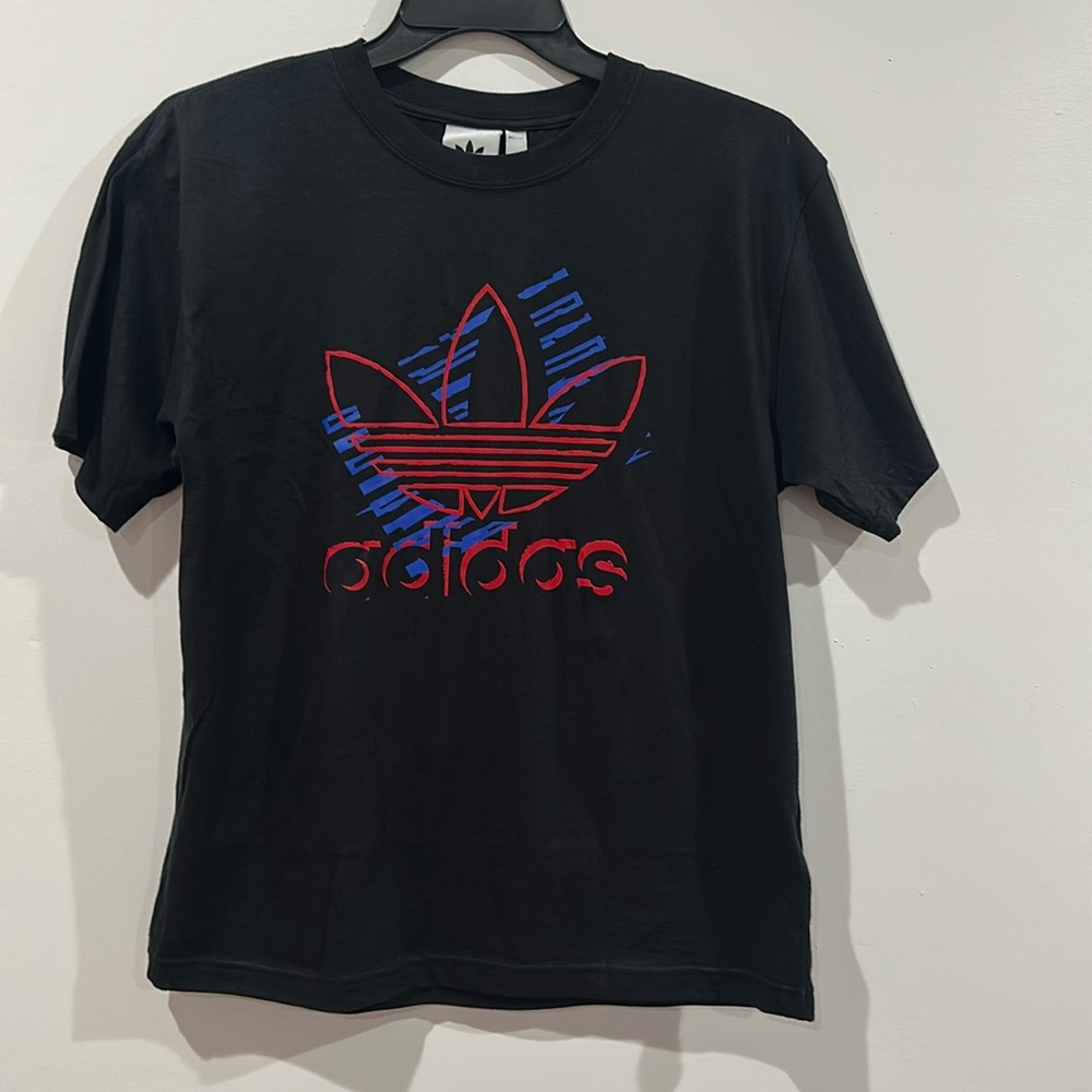 Adidas Mens Original Sketch Trefoil Logo T-Shirt Crew Neck Size M